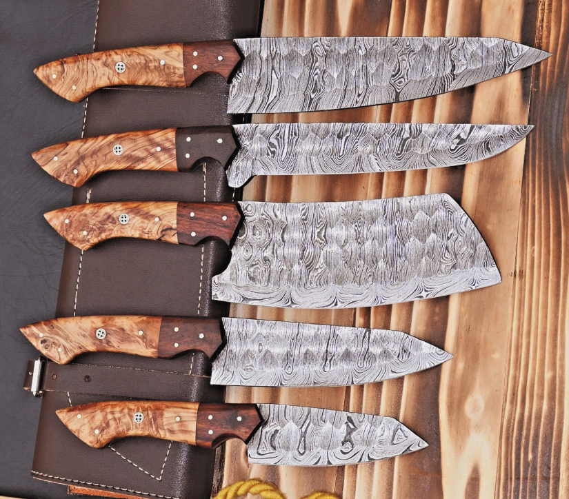 Premium Damascus Steel Kitchen Knife Set – 5 Pieces